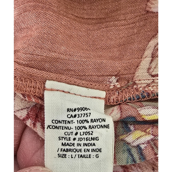 Billabong Night Fox Off Shoulder Dress L Rust Floral Long Sleeves - Picture 7 of 15